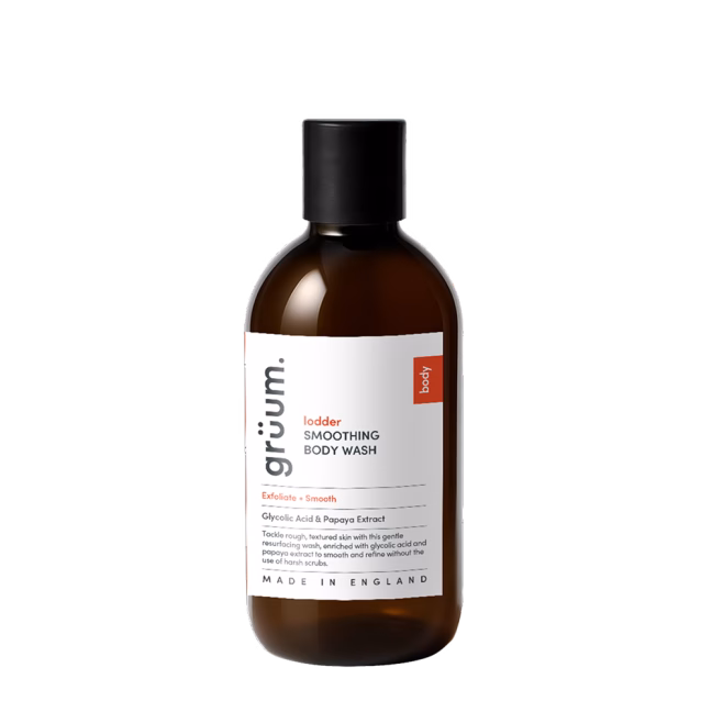 Groom smoothing body wash bottle