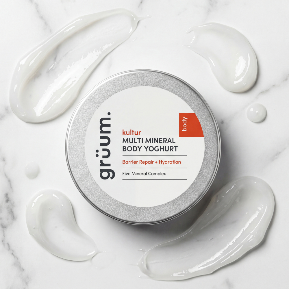 Tin of mineral body yoghurt